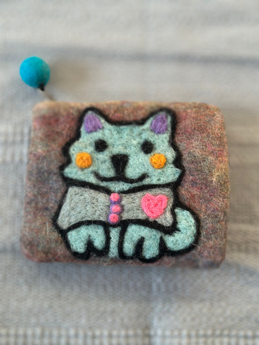 Handmade Wool Felt Cartoon Wallet – Tibetan Charm, Durable & Cute