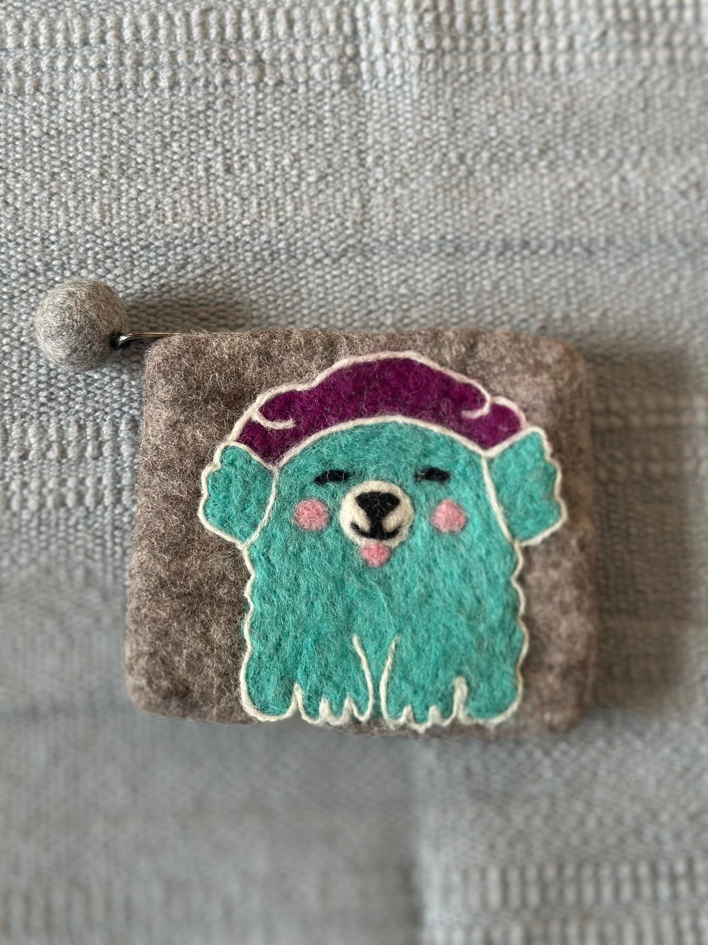Handmade Wool Felt Cartoon Wallet – Tibetan Charm, Durable & Cute