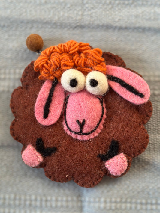 Handmade Wool Felt Cartoon Wallet – Tibetan Charm, Durable & Cute