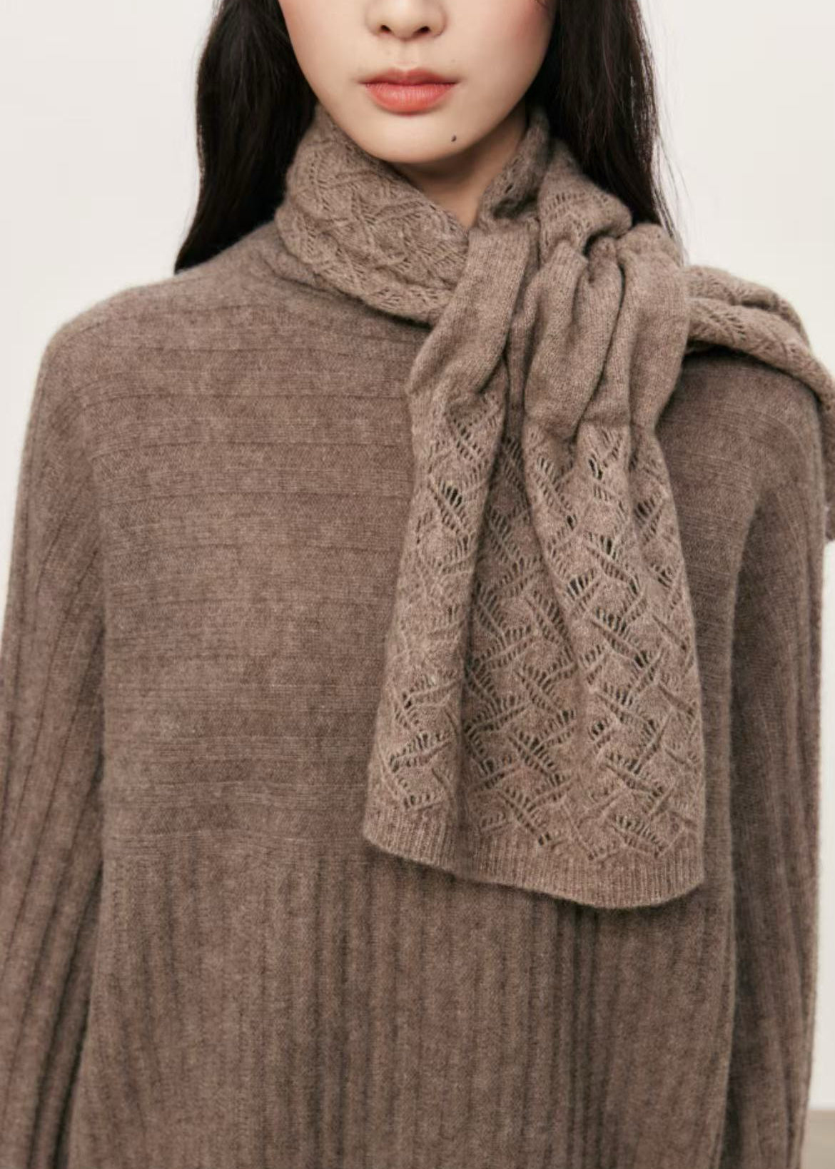 Yak Wool Sweater and Scarf Set